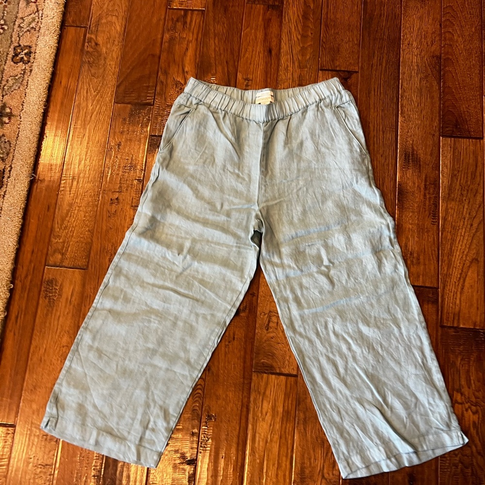 Cynthia Rowley Light green linen pants size L